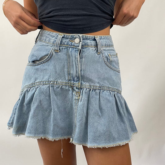 FRESHERS FITS DROP | small blue frill denim skirt