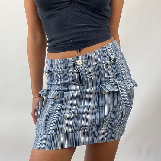 FRESHERS FITS DROP | small blue stripy skirt