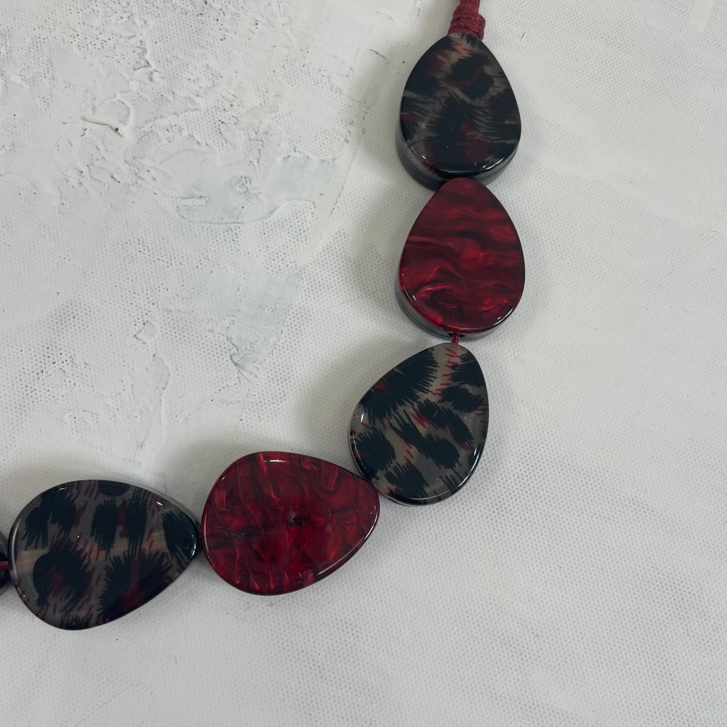 INSTA BADDIE DROP | red beaded animal print necklace