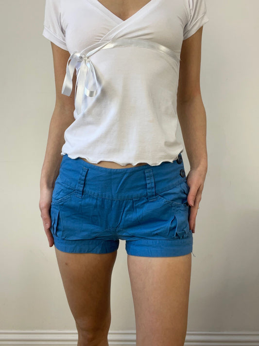 vintage edit thirteen | extra small blue bubble style shorts