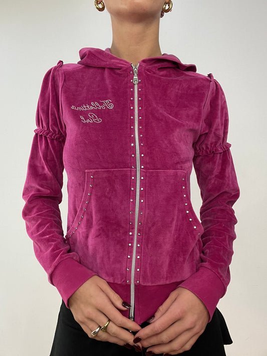 💻 BALLETCORE | small pink velour zip up jacket