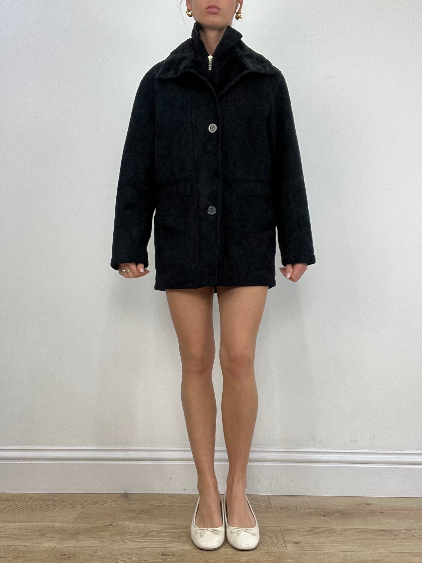 vintage edit six | large black balmain style long coat