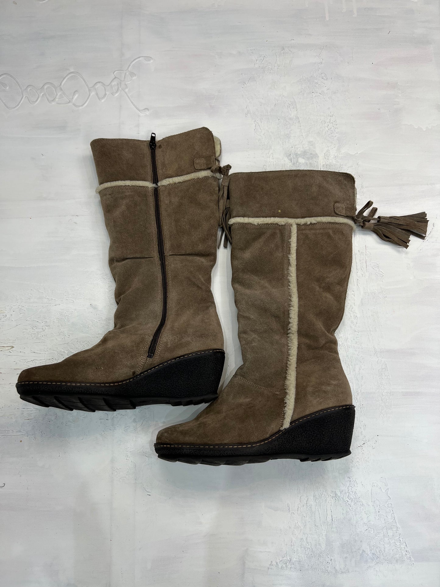 countryside | uk 4 brown suede heeled boots