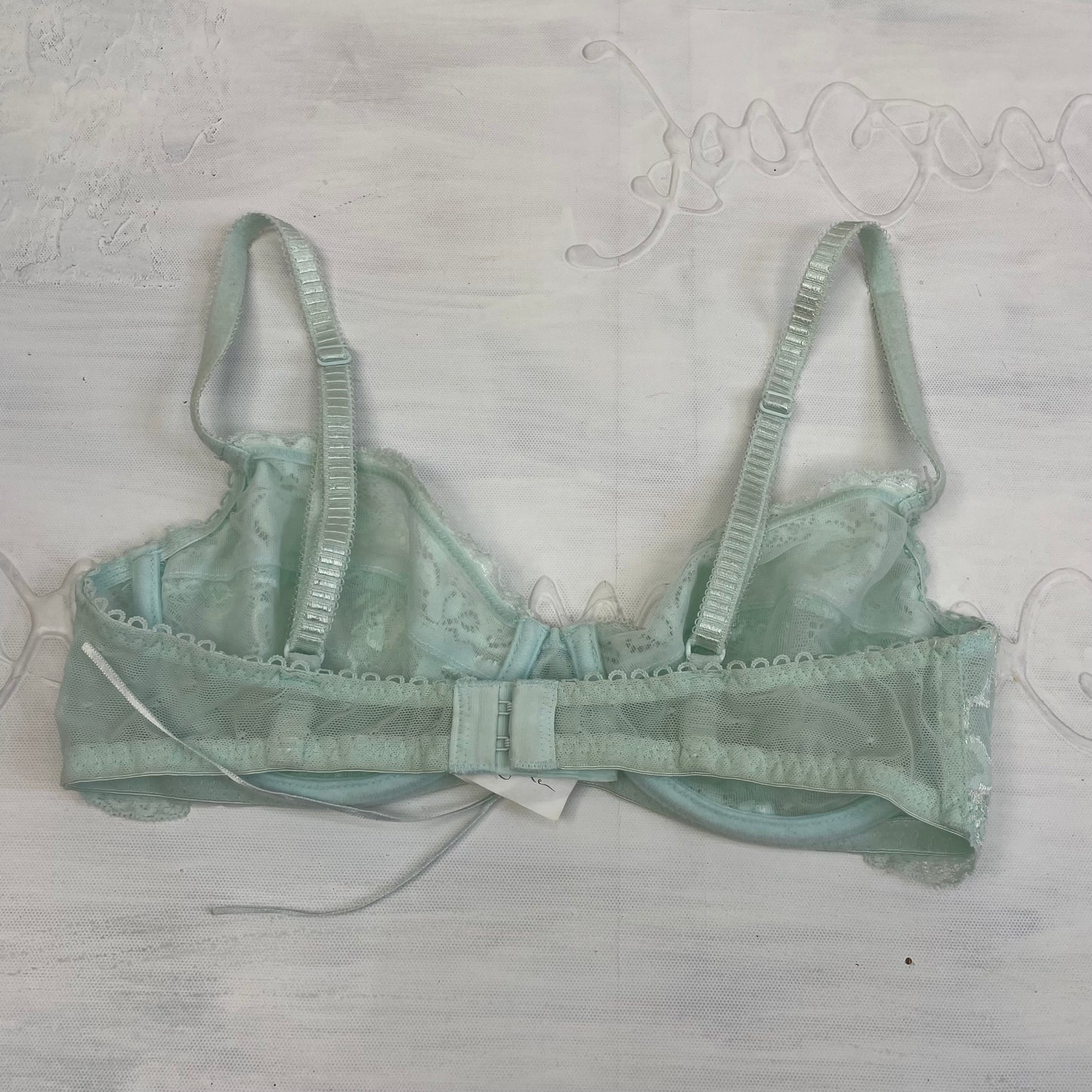 ETHEREAL GIRL DROP | small pale blue lace bra with lace up detail