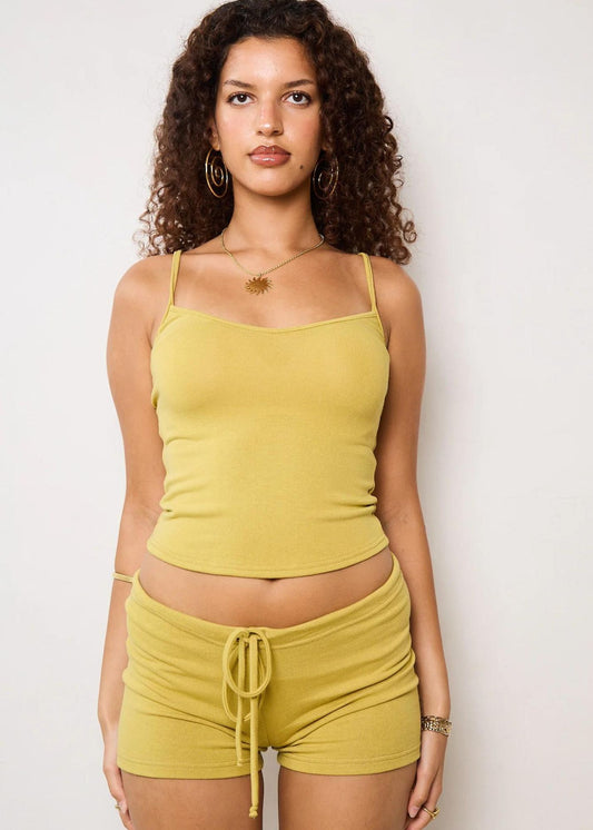 the margot shorts in chartreuse