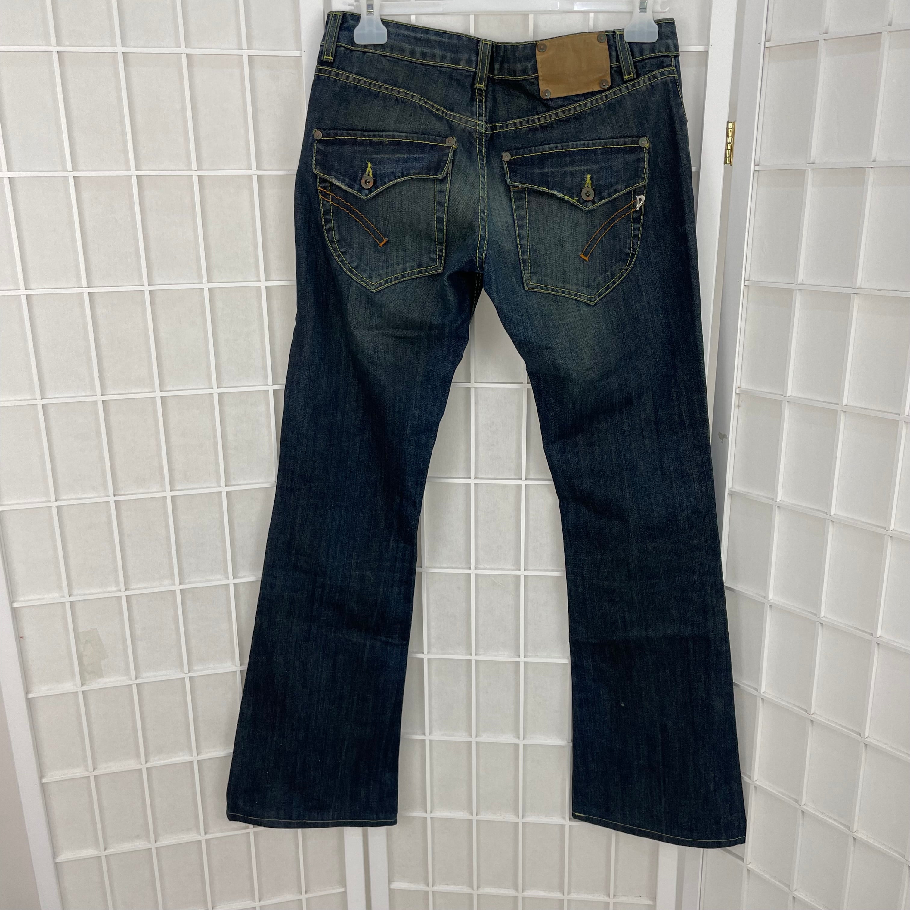 12 DAYS OF XMAS DROP small blue jeans with yellow contrast