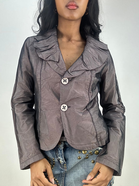 vintage edit fifteen | small black and purple mesh overlay blazer