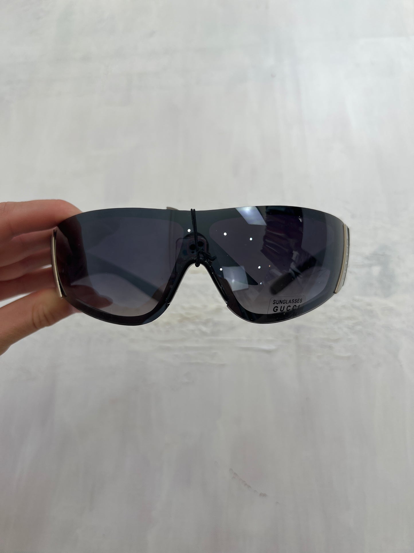 BRAT GIRL SUMMER DROP | black gucci style sunglasses with silver spellout