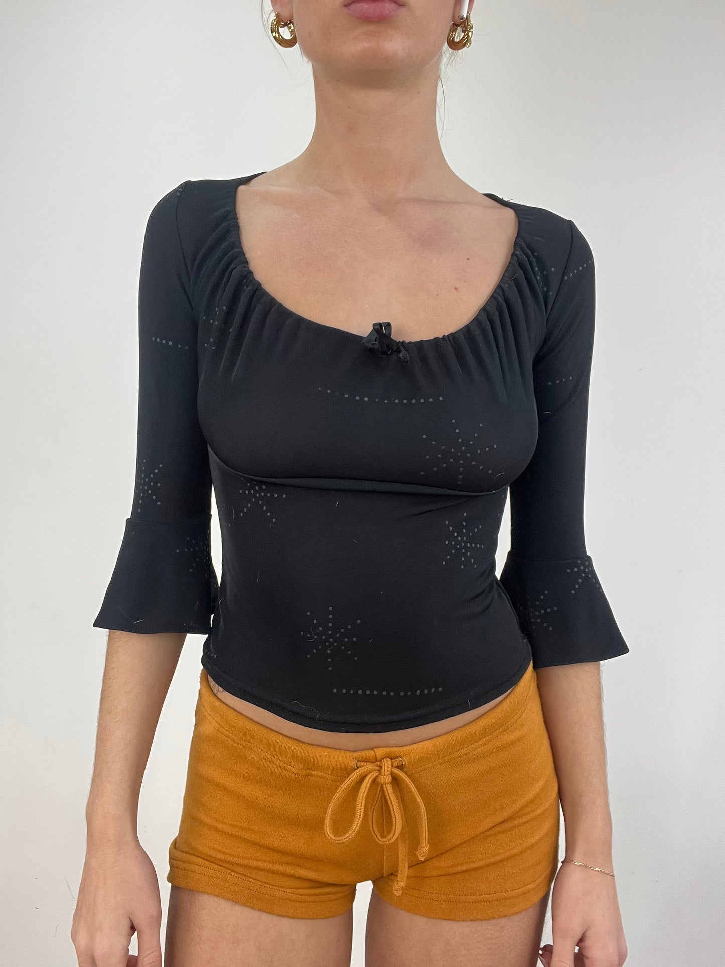 vintage edit six | small black cinched bust top