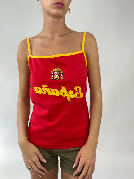 💻EUROS DROP | large red espana graphic football cami top