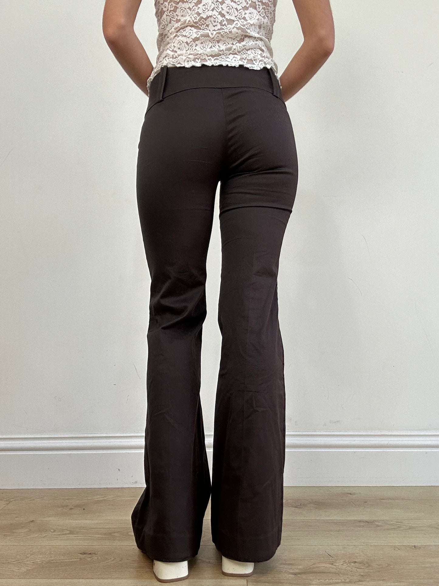 vintage edit three | small brown straight leg trousers