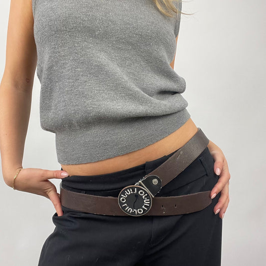 QUIET LUXURY DROP | brown liu jo belt with diamanté buckle detail