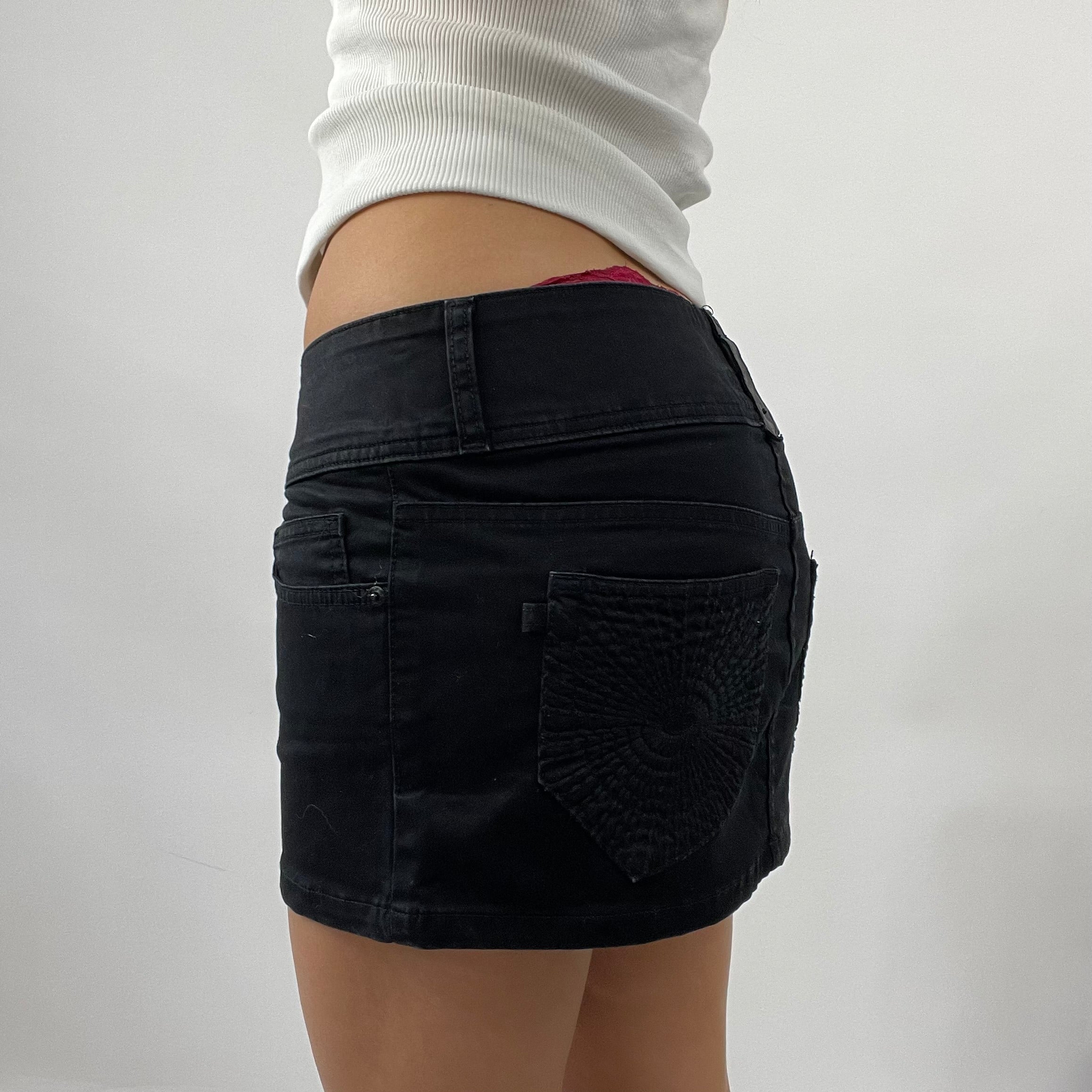 Black denim skirt size 12 best sale