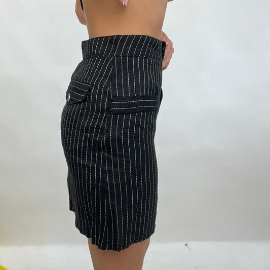 CORPCORE DROP | small black pinstripe skirt