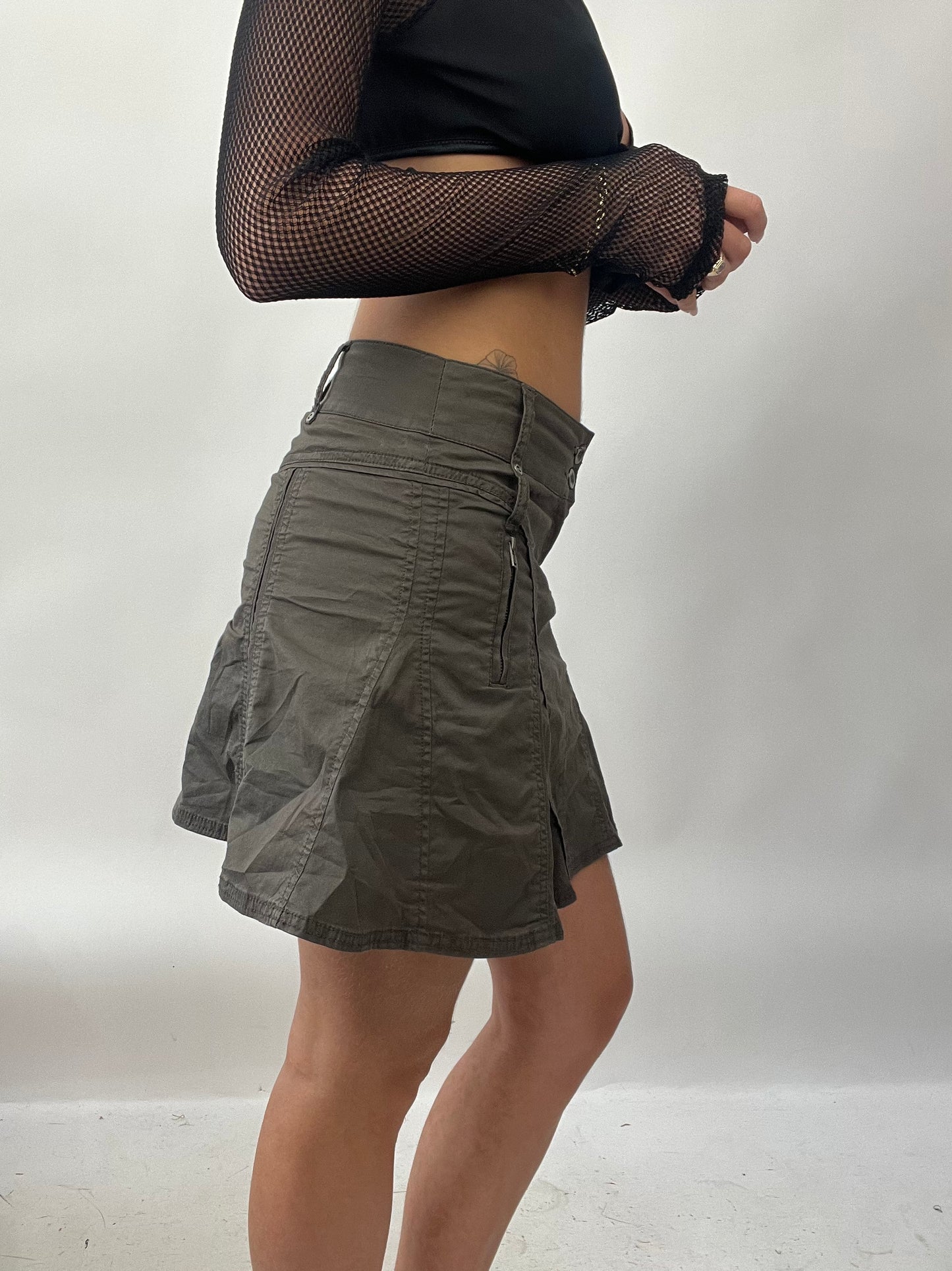 BRAT GIRL SUMMER DROP | small brown cargo style skirt