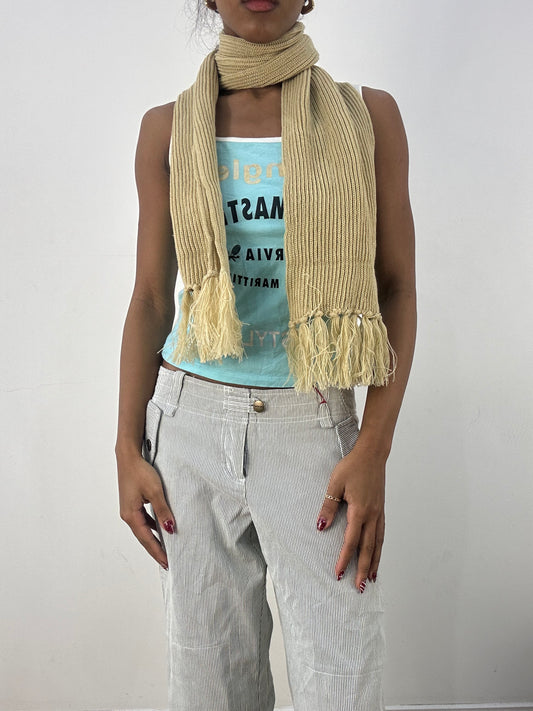 💻BEST PICKS | one one size cream tassel scarf