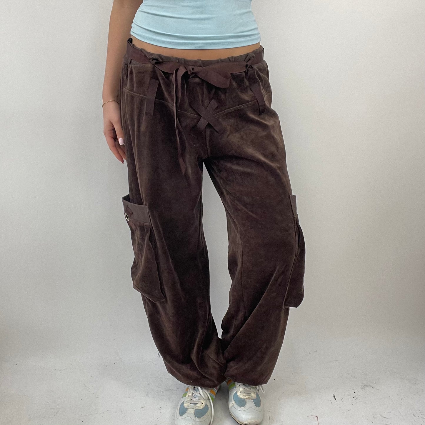 ELEVATED SPORTSWEAR DROP | small brown velvet cargo trousers