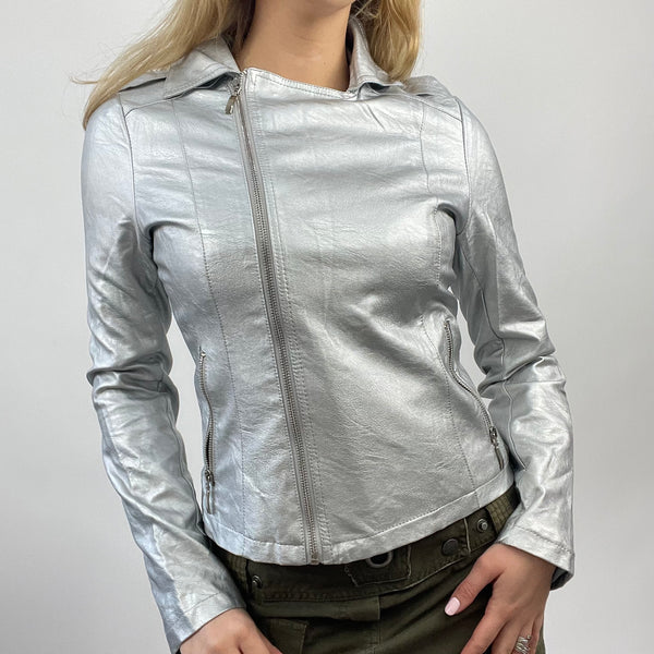 Metallic on sale silver jacket