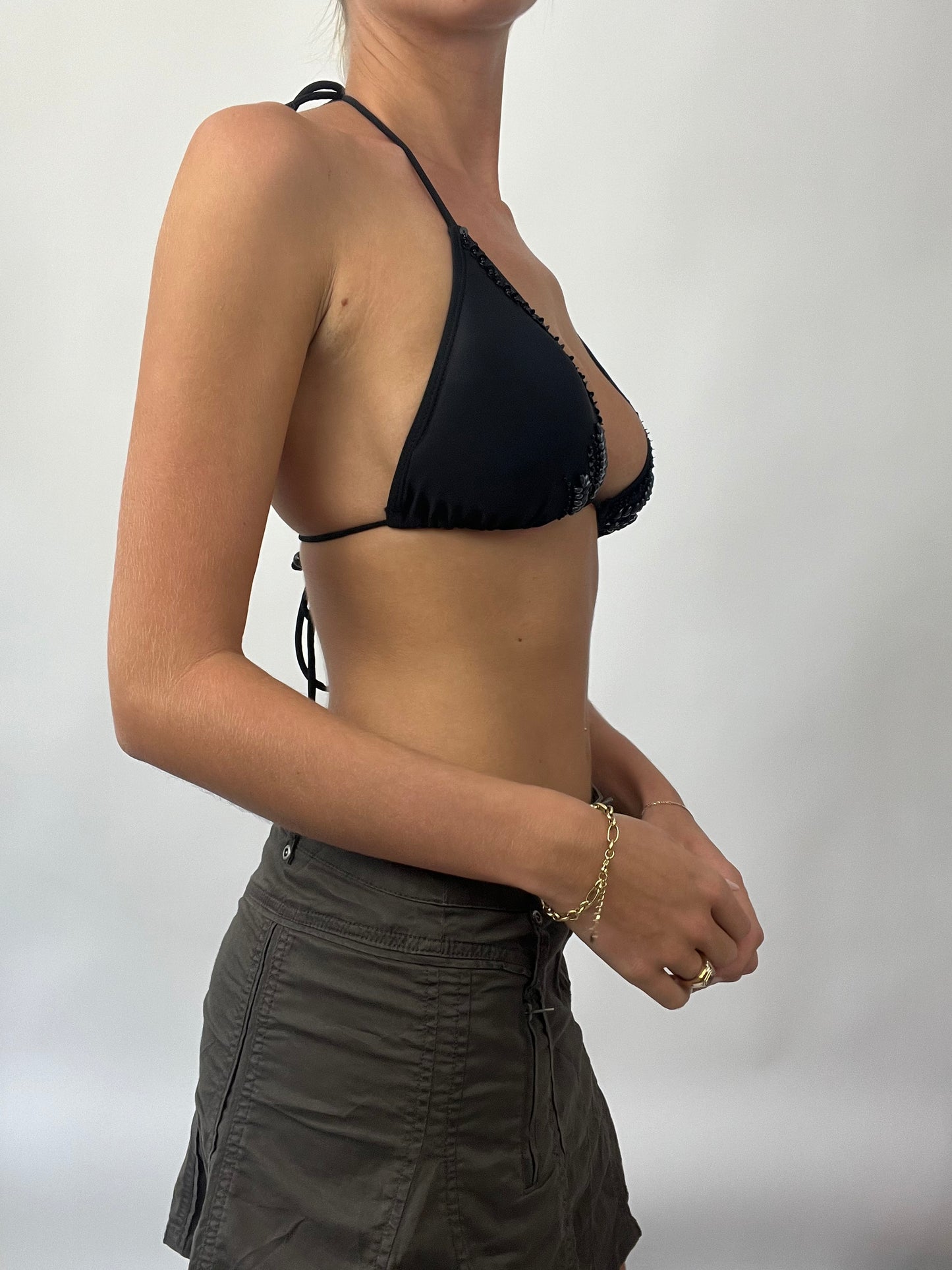 BRAT GIRL SUMMER DROP | medium black bikini set with sequins