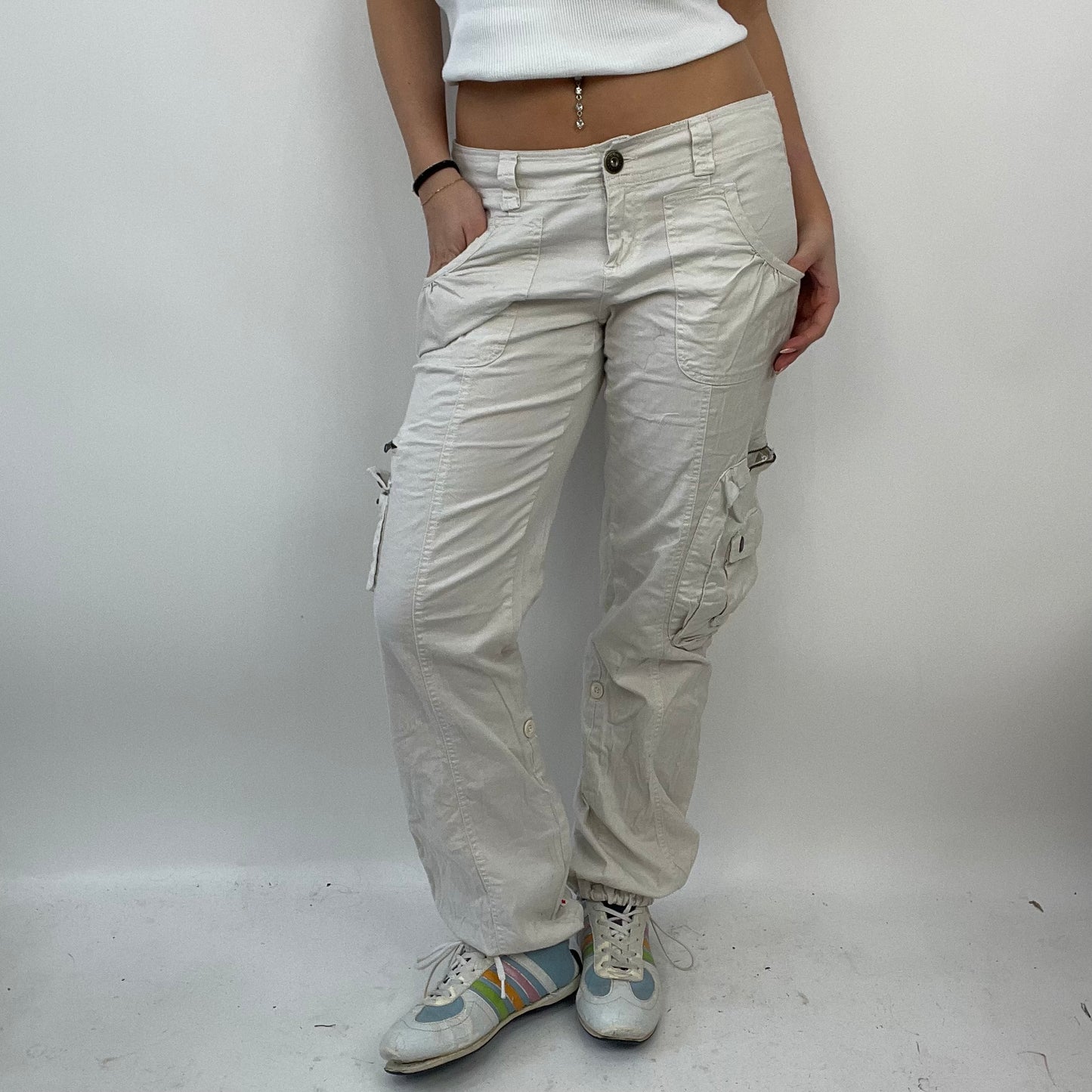 ETHEREAL GIRL DROP | small beige cargo trousers