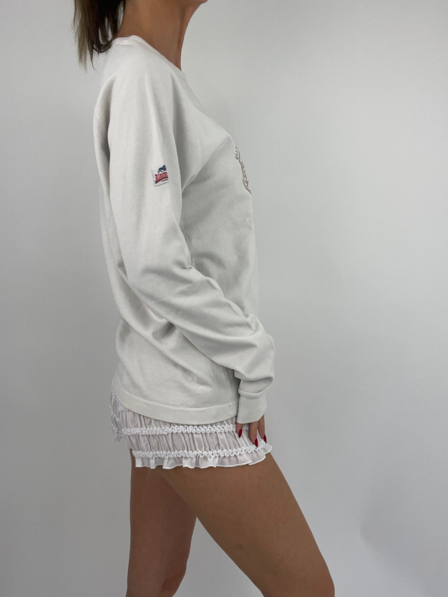 EUROS DROP | medium white lonsdale sweatshirt with logo detail