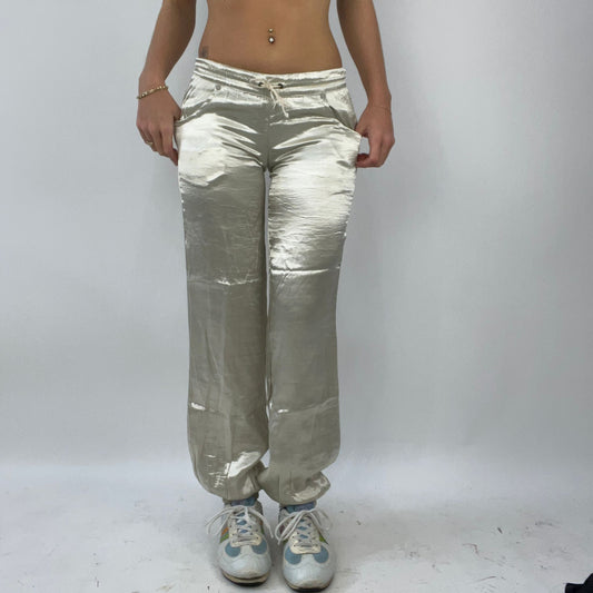 FUTURECORE DROP | small gold/champagne old label bershka silky drawstring trousers