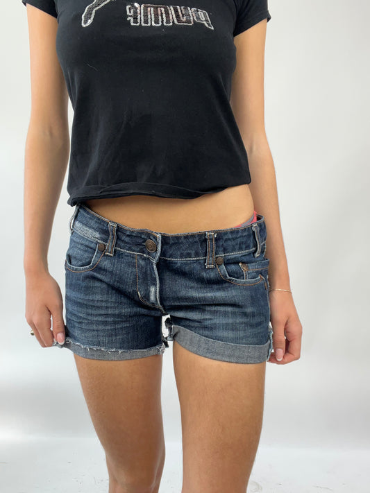 EUROS DROP | small dark wash denim shorts