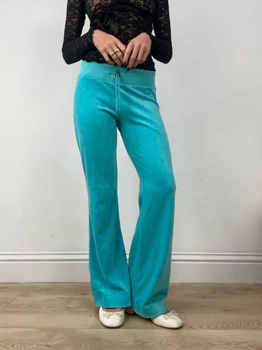 BALLETCORE | small turquoise velour tracksuit pants