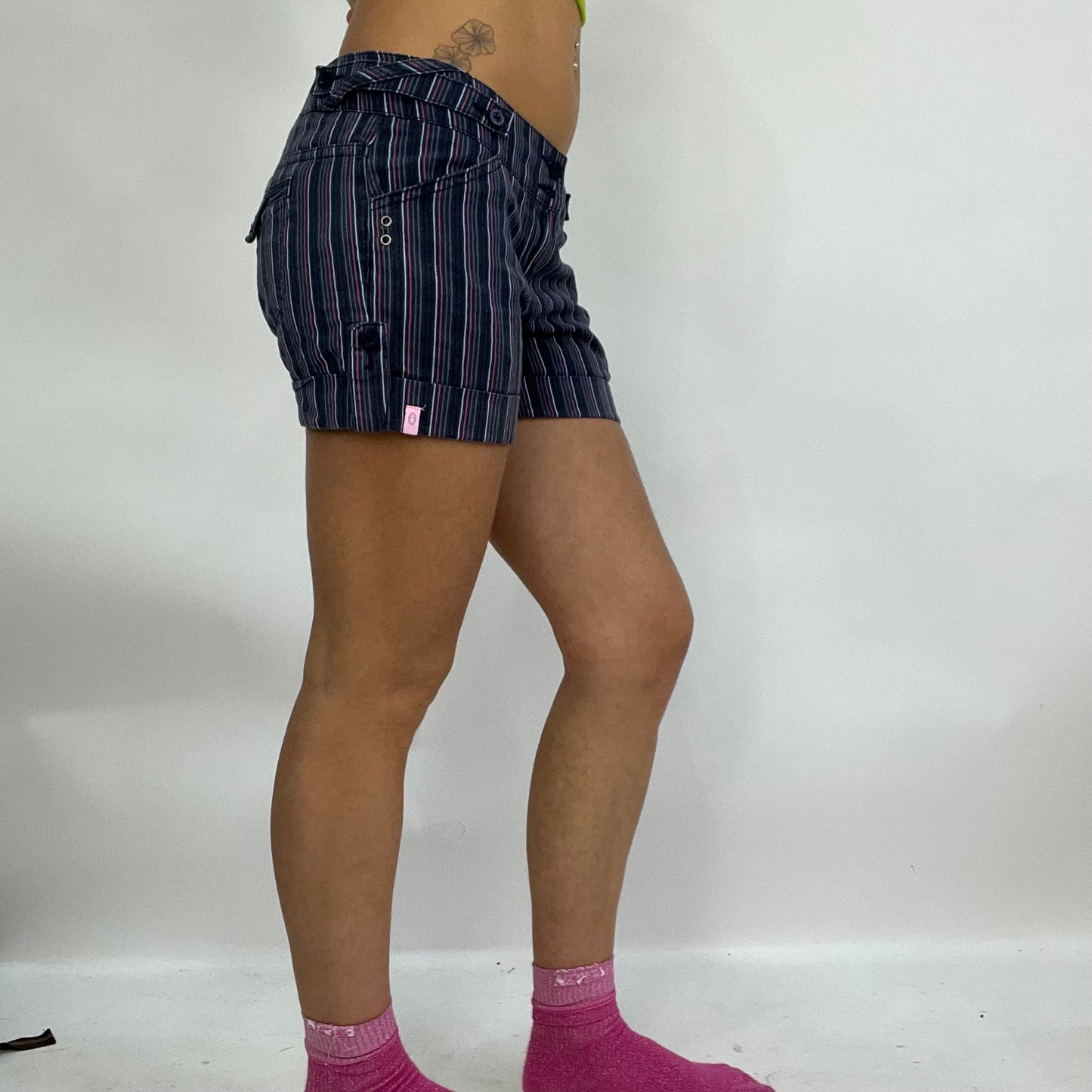 SUMMER ‘IT GIRL’ DROP | striped navy and pink shorts - small