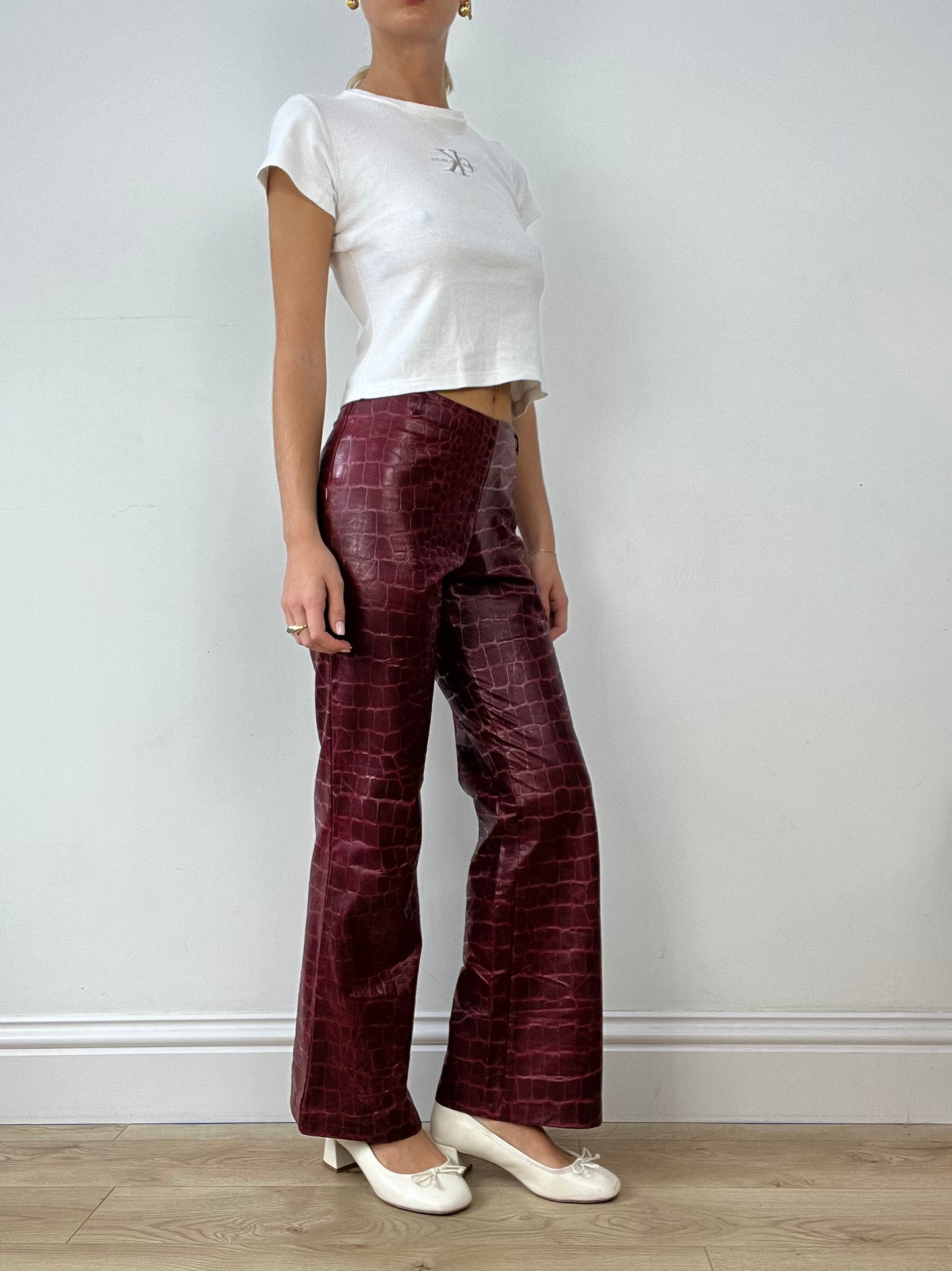 BUFFY THE VAMPIRE SLAYER | small red snakeskin print trousers