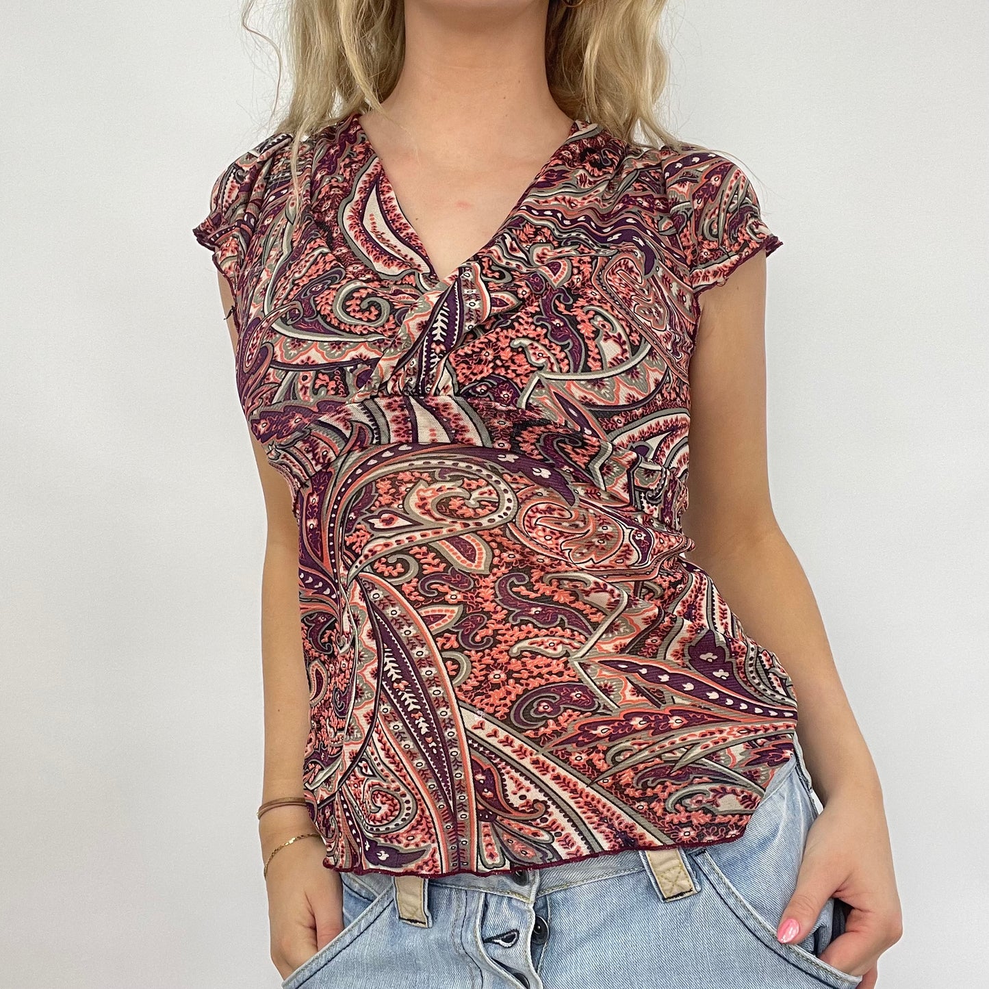 BEST PICKS | large pink mesh paisley t-shirt