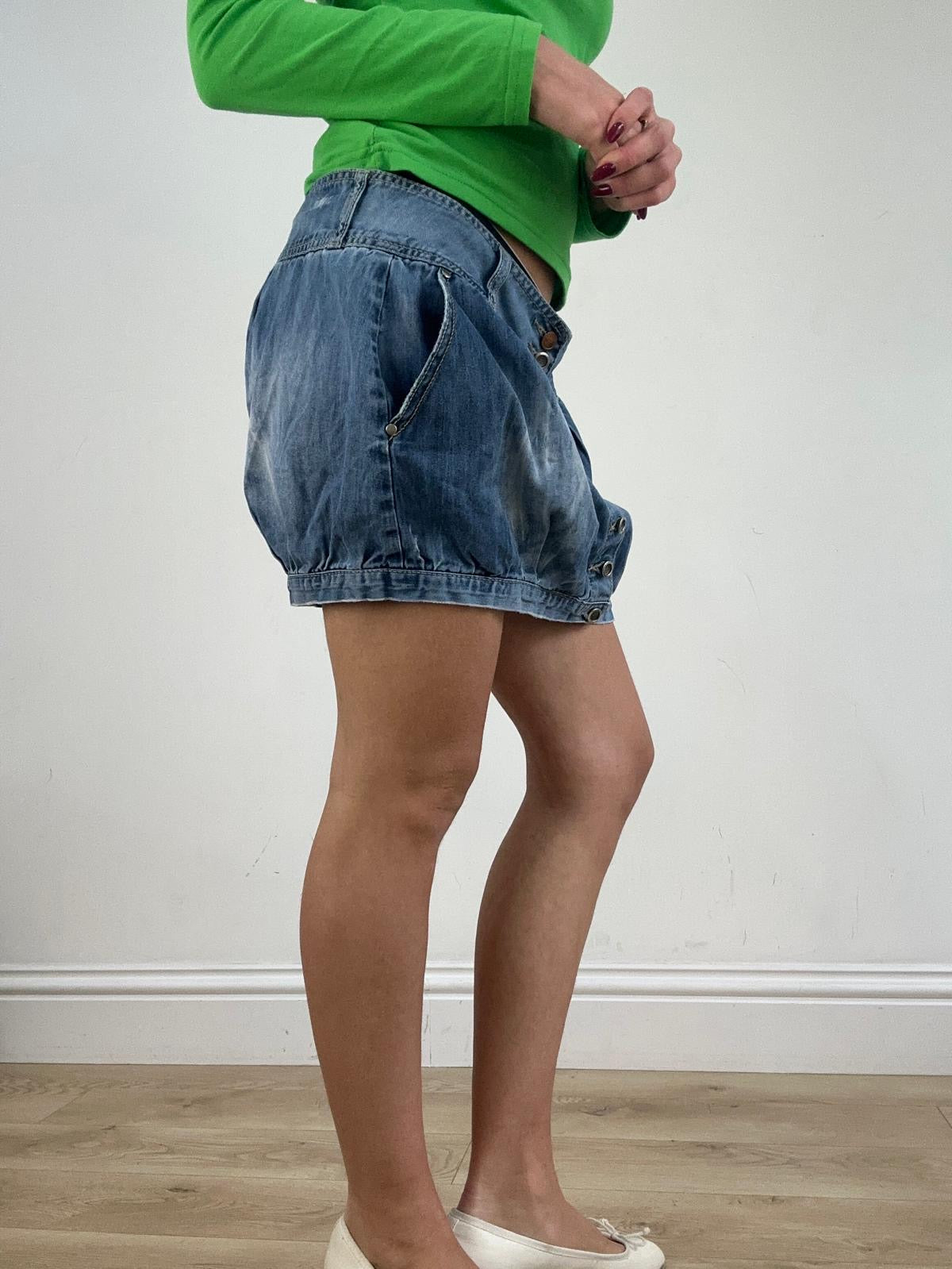 st patrick’s day | large blue mid wash denim bubble skirt