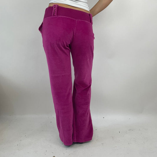 💻PARIS HILTON DROP | large  fuschia velour joggers with studded belt loops