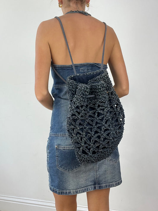 💻DENIM ON DENIM | blue crochet rucksack