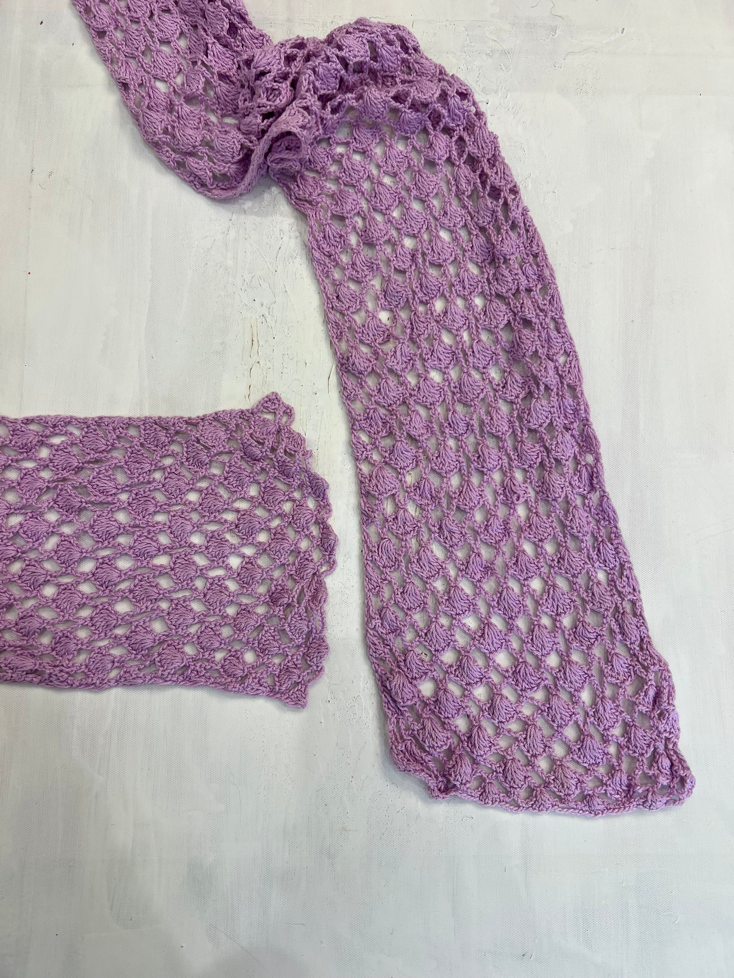 vintage drop 1 | light purple crochet scarf