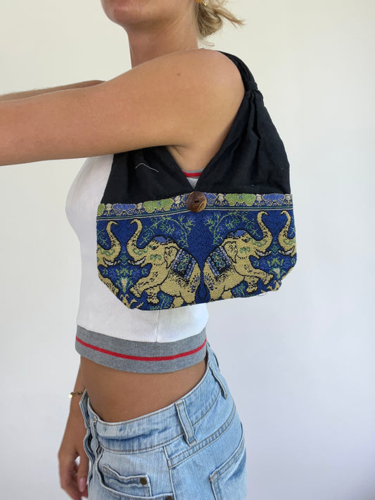 MADELINE ARGY DROP | elephant pattern canvas shoulder bag