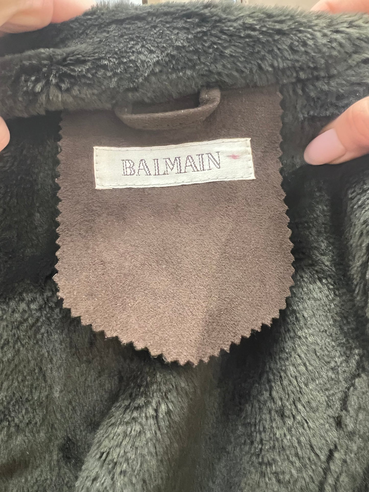 vintage edit six | medium brown balmain style hooded jacket