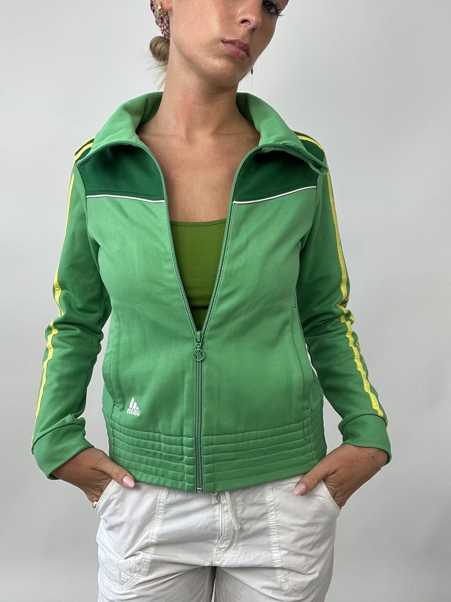 PUB GARDEN DROP | small green and yellow vintage adidas zip up