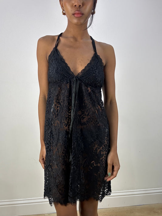 MOB WIFE DROP | small black lace babydoll style lingerie dress