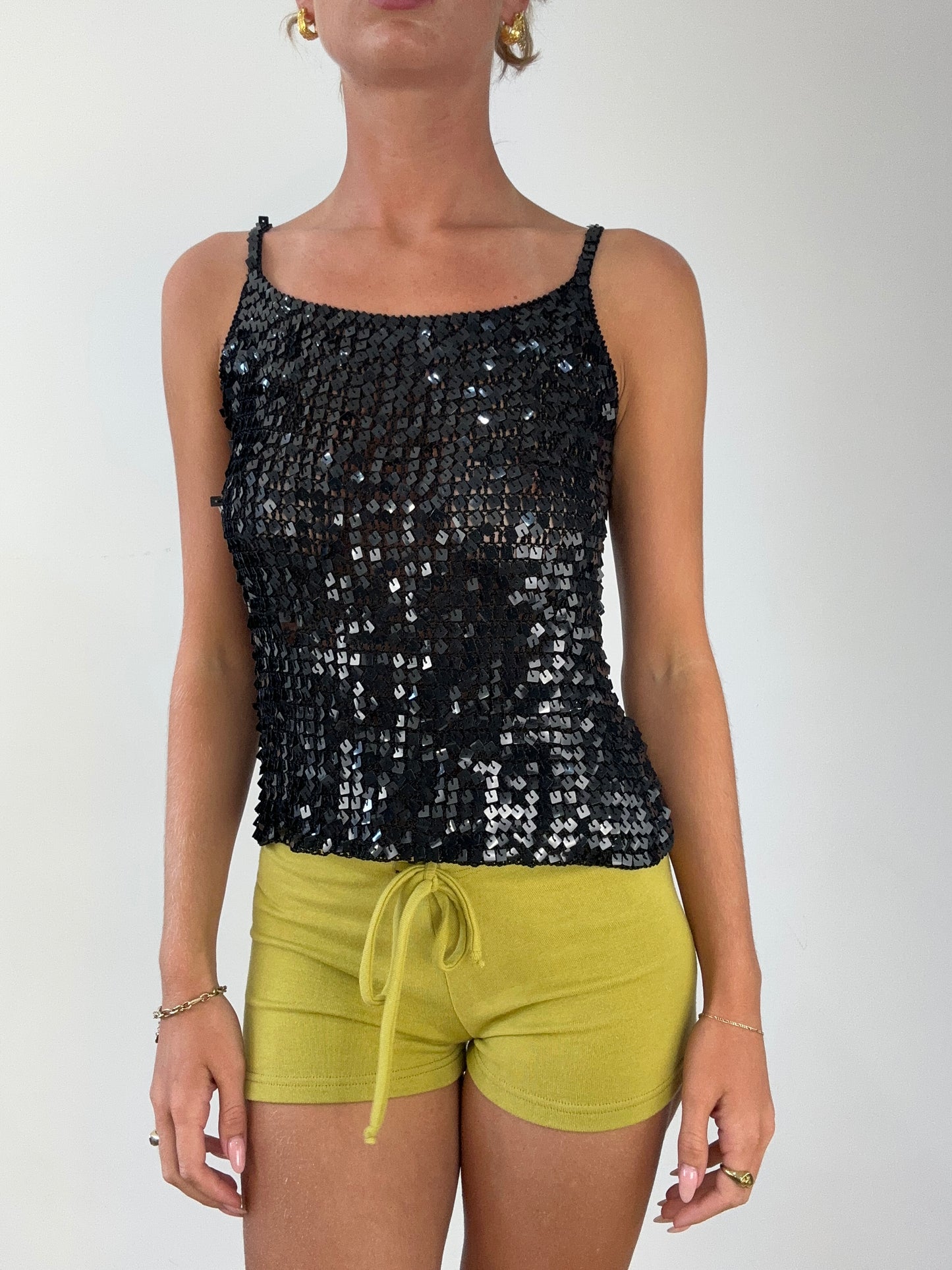 SIRENCORE | small black sequin cami