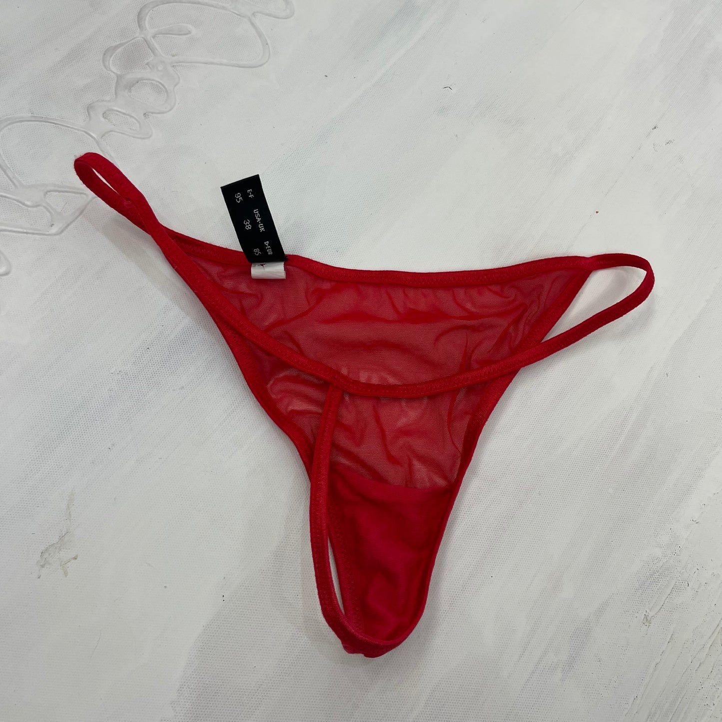 GALENTINES DAY DROP | small red mesh thong