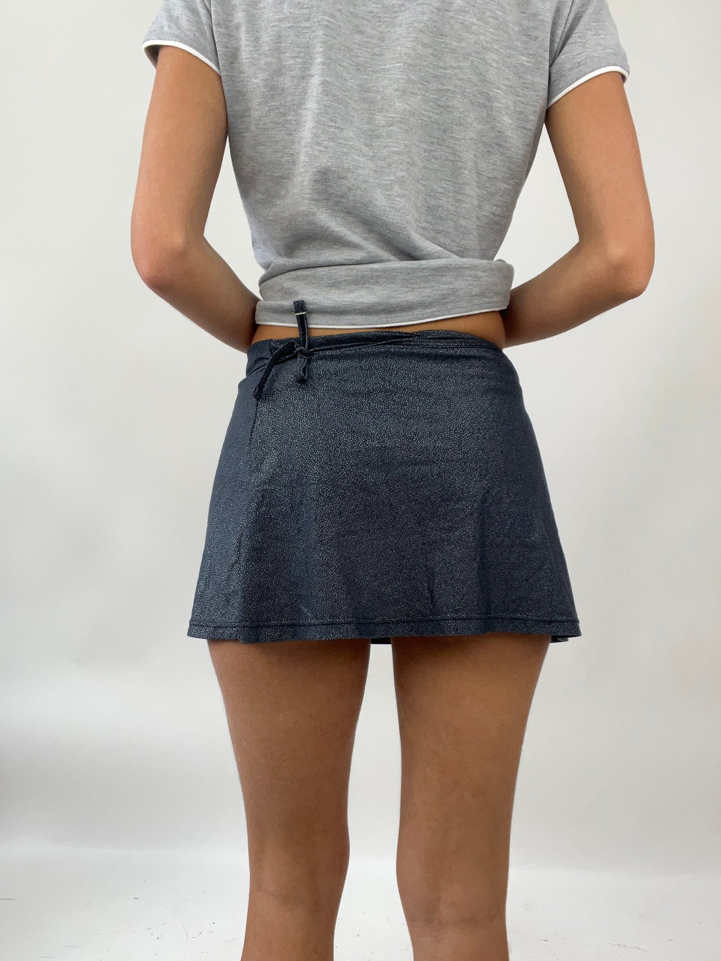 EUROS DROP | medium grey wrap skirt with glitter