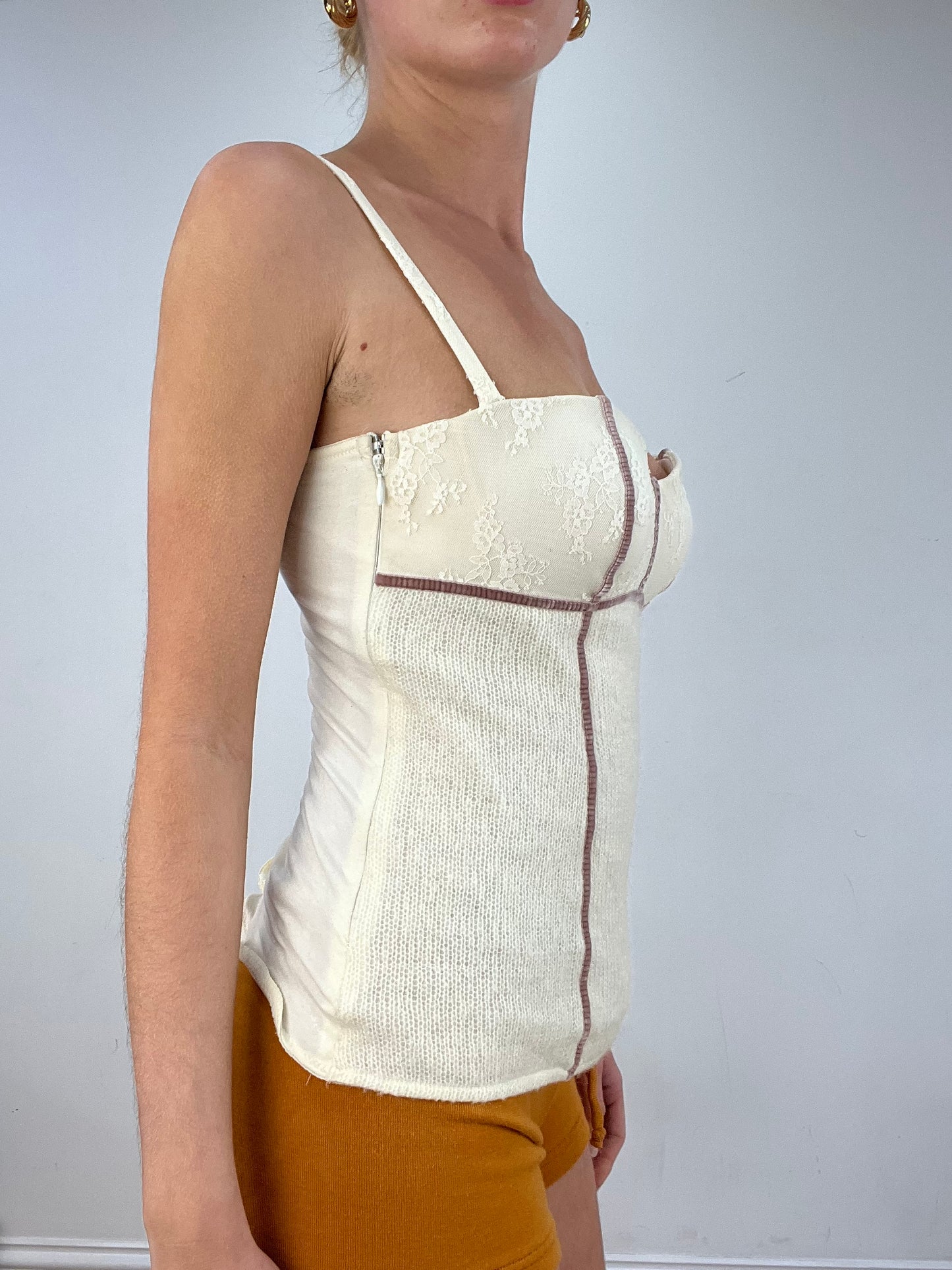 vintage edit nine: part two | medium white intimissimi corset style top