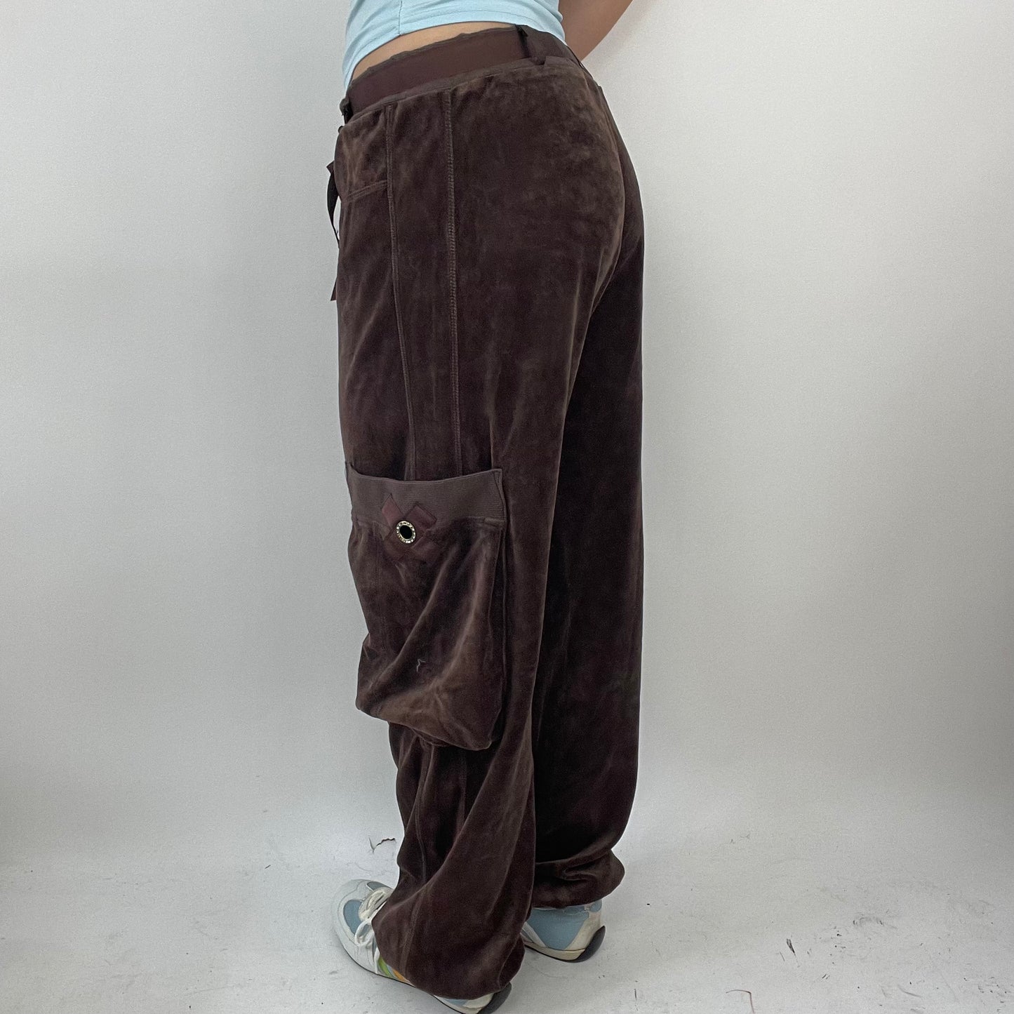 ELEVATED SPORTSWEAR DROP | small brown velvet cargo trousers