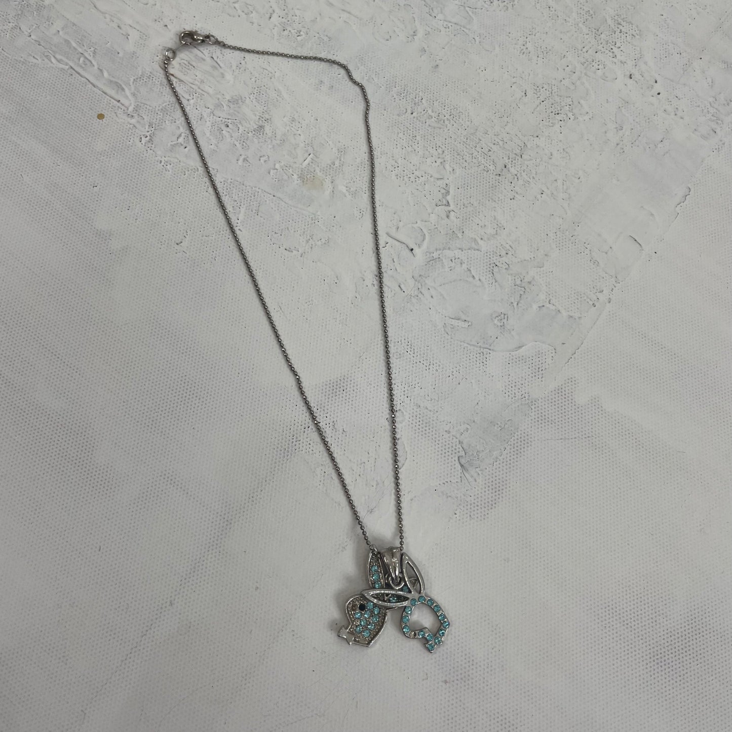 INSTA BADDIE DROP | blue double pendant playboy necklace