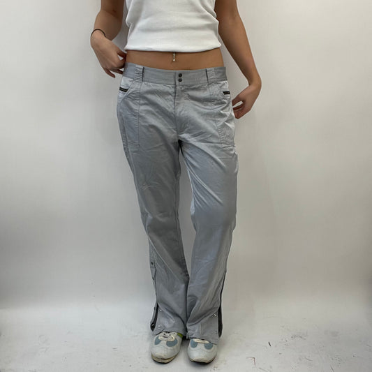 💚 FUTURECORE DROP | medium grey silky cargo trousers with button up sides