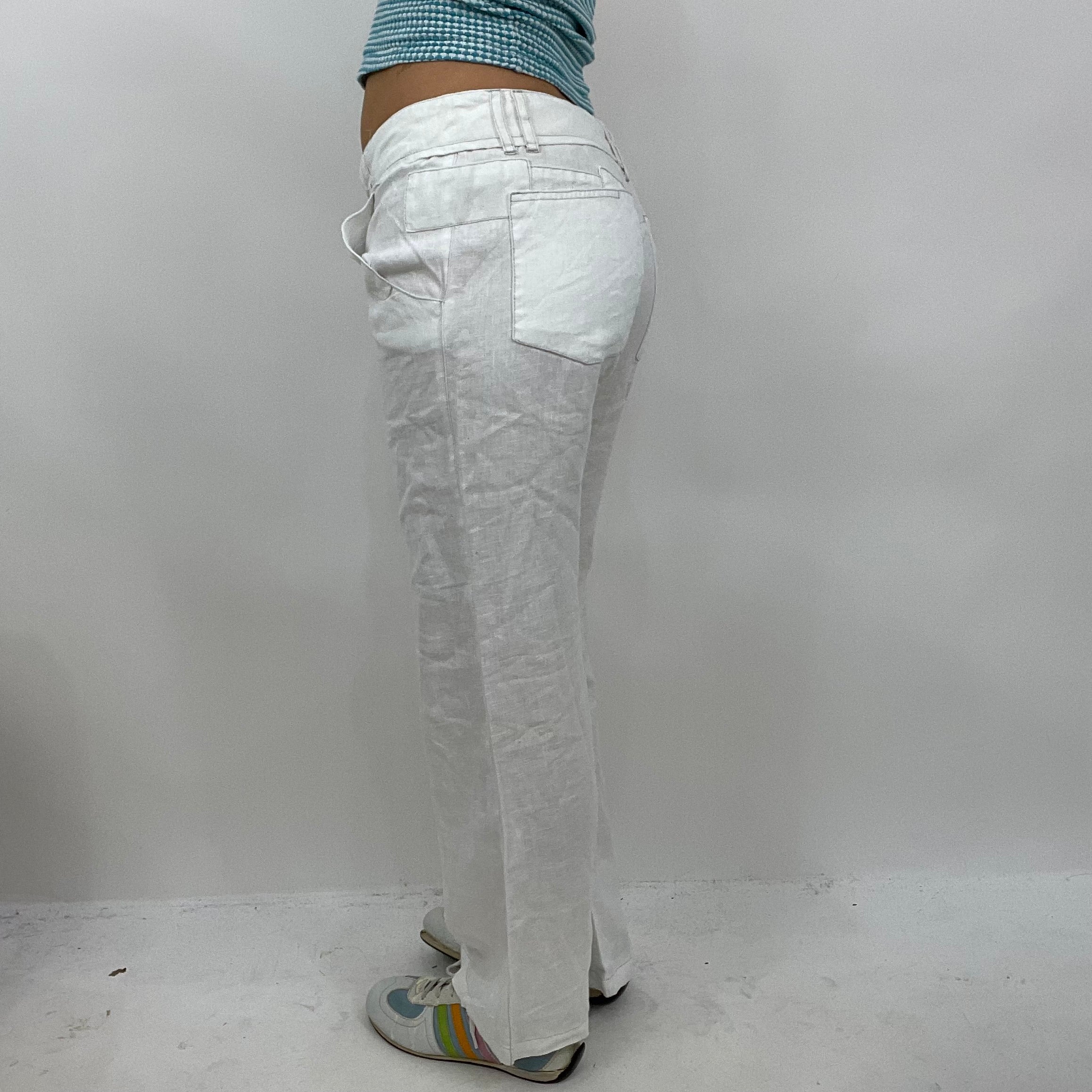 White linen trousers ladies on sale uk