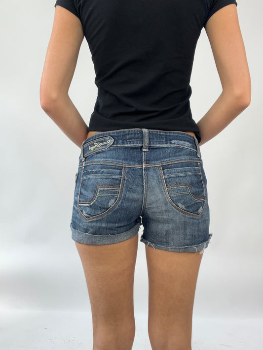 EUROS DROP | small dark wash denim shorts