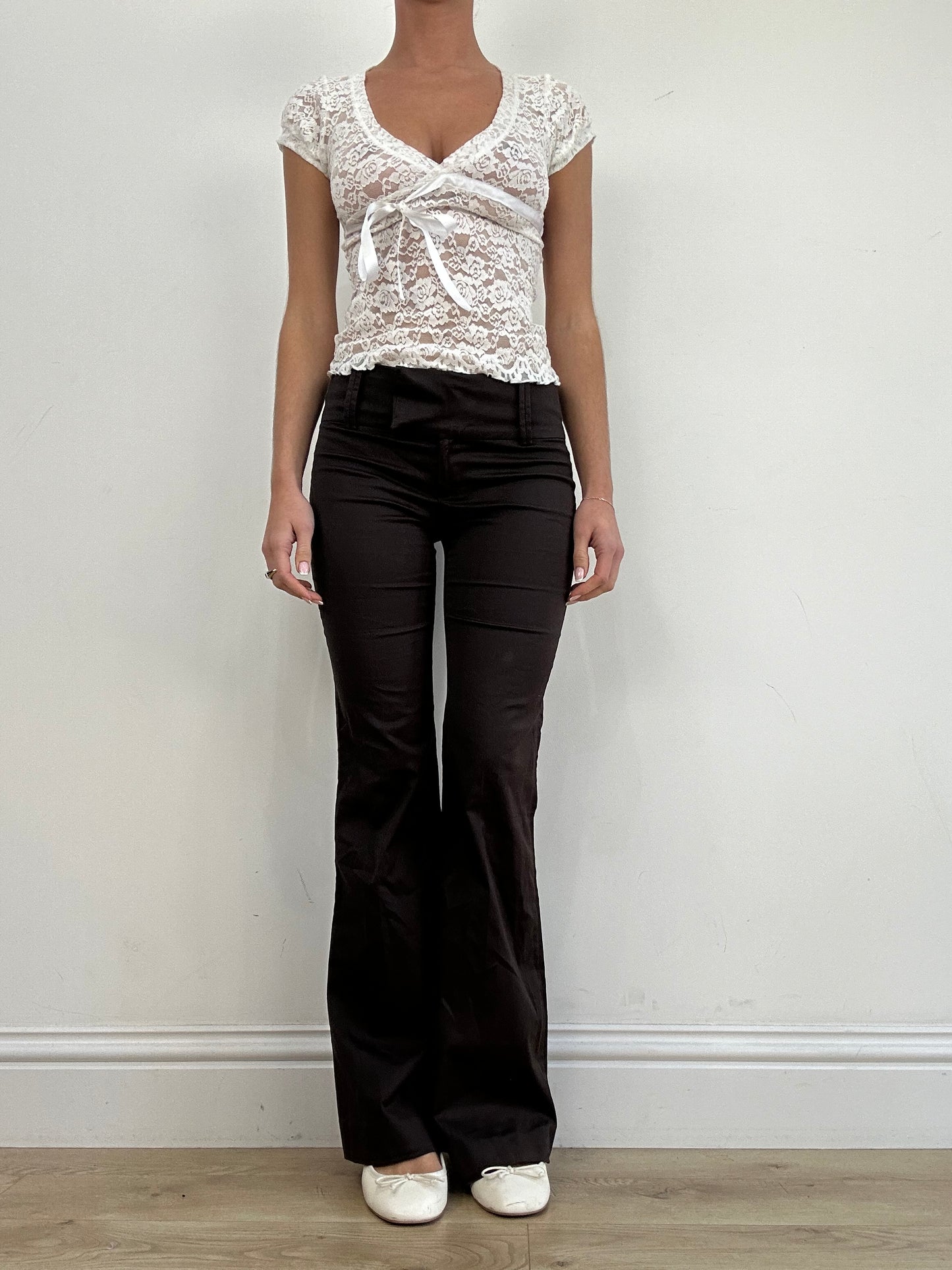 vintage edit three | small brown straight leg trousers