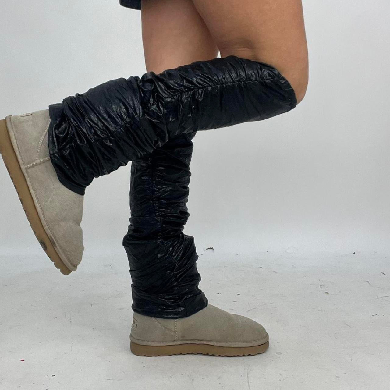 ‼️💻 FREE SHIPPING | black shiny leg warmers